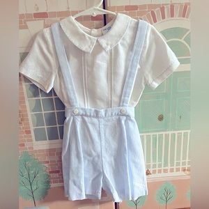 Luli & Me | Linen Suspender Short with Shirt | 24 months